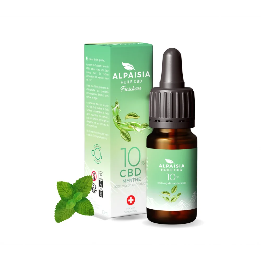 Huile CBD 10% broad spectrum menthe | ALPAISIA 10ml