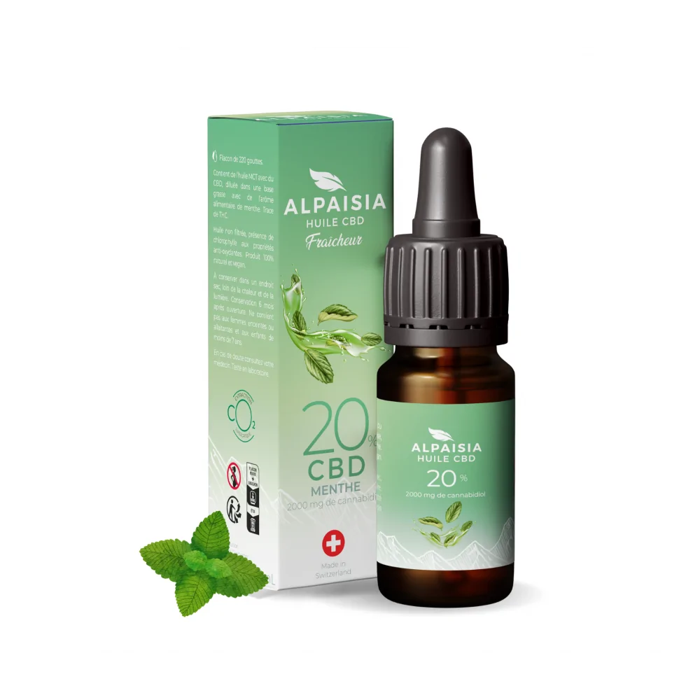 Huile CBD 20% broad spectrum menthe | ALPAISIA 10ML