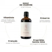 Huile de Massage Chanvre & Framboise 100ml - ELEA | Soin Naturel pour Peau et Cheveux